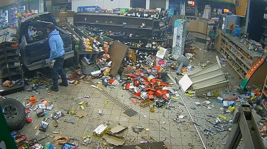 Man testing new tires flees after crashing into gas station