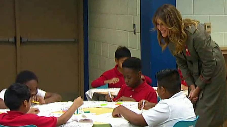 Melania Trump and Karen Pence visit elementary school in Charleston, South Carolina