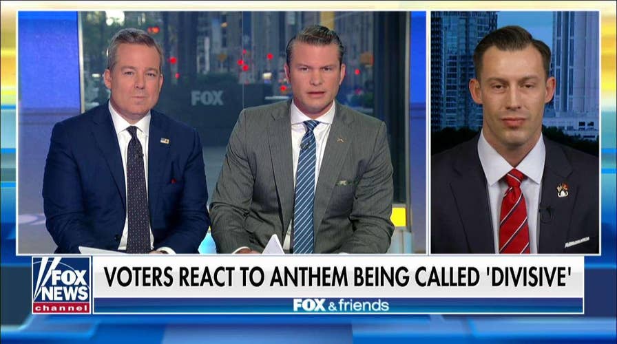 Joey Jones reacts after the New York Times slams TV affiliates airing the national anthem