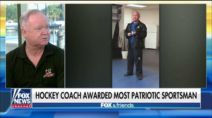Viral Connecticut hockey coach honored at the Patriot Awards