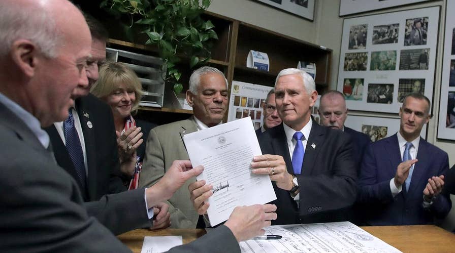 Vice President Pence files primary paperwork for Trump in New Hampshire