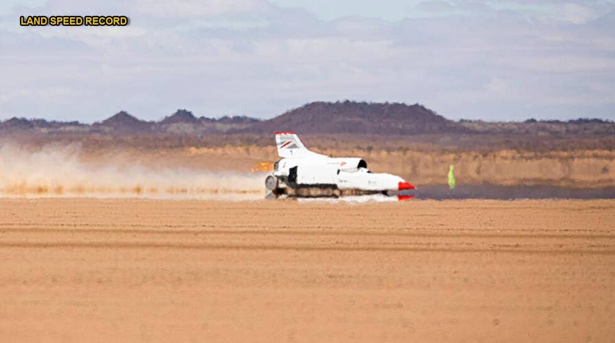 Jet and rocket-powered car designed to break 1,000 mph hits 501 mph in test run