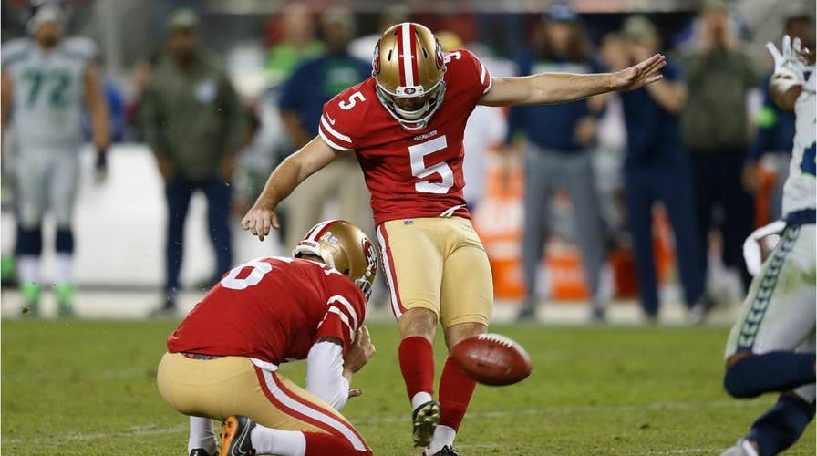 San Francisco 49ers' Chase McLaughlin shanks potential game-winning field goal