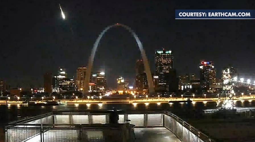 Meteor flashes across the sky over St. Louis