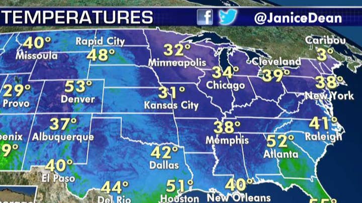National forecast for Monday, November 18