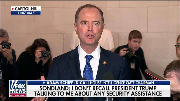 Schiff says Sondland testimony 'goes to heart' of bribery, other potential high crimes