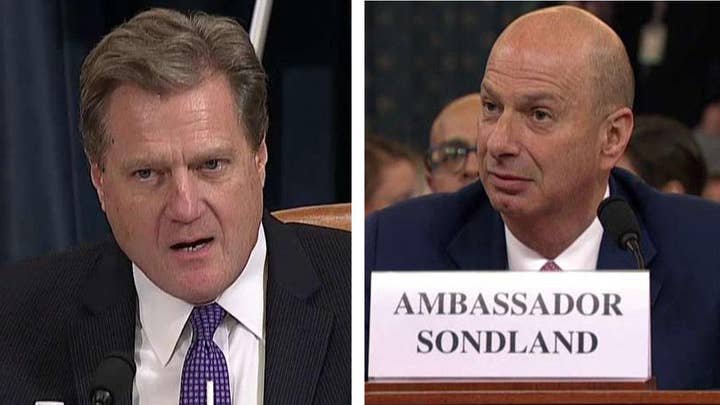 Amb. Gordon Sondland acknowledges that no one told him Trump was tying aid to Ukraine investigations