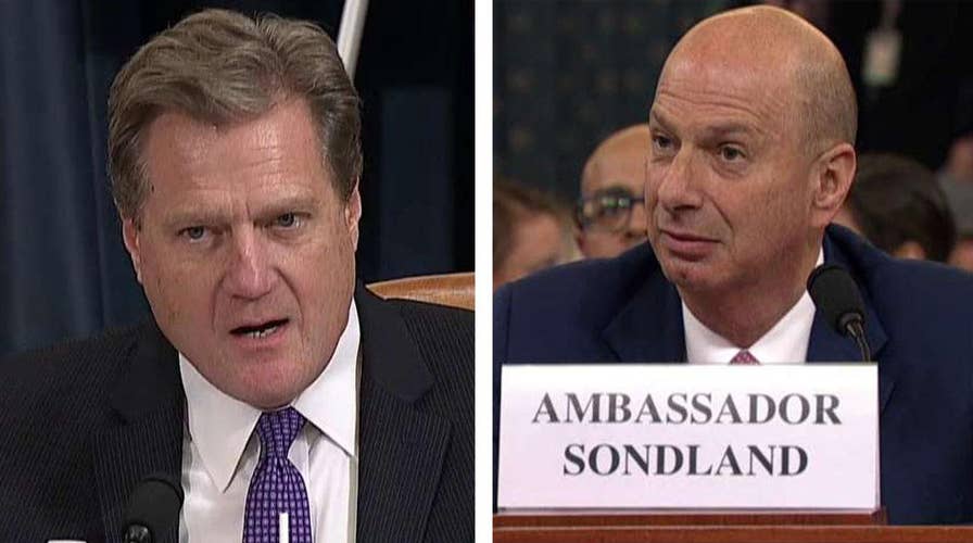Amb. Gordon Sondland acknowledges that no one told him Trump was tying aid to Ukraine investigations