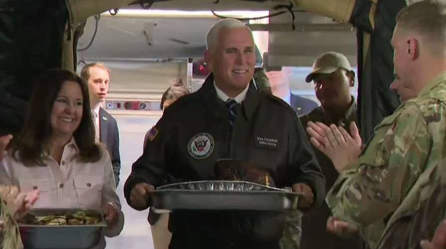 Vice President Pence visits troops in Iraq for surprise trip before Thanksgiving