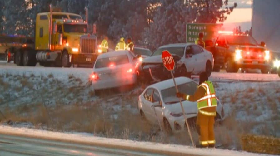 Strong winds, rapid snowfall leads to massive pileup on Washington highway