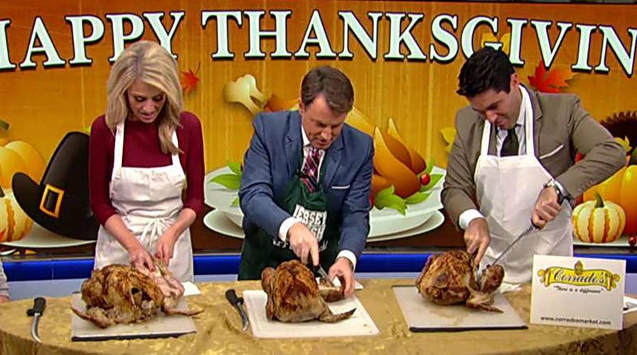 Todd, Rob, and Carley have a turkey carve-off!