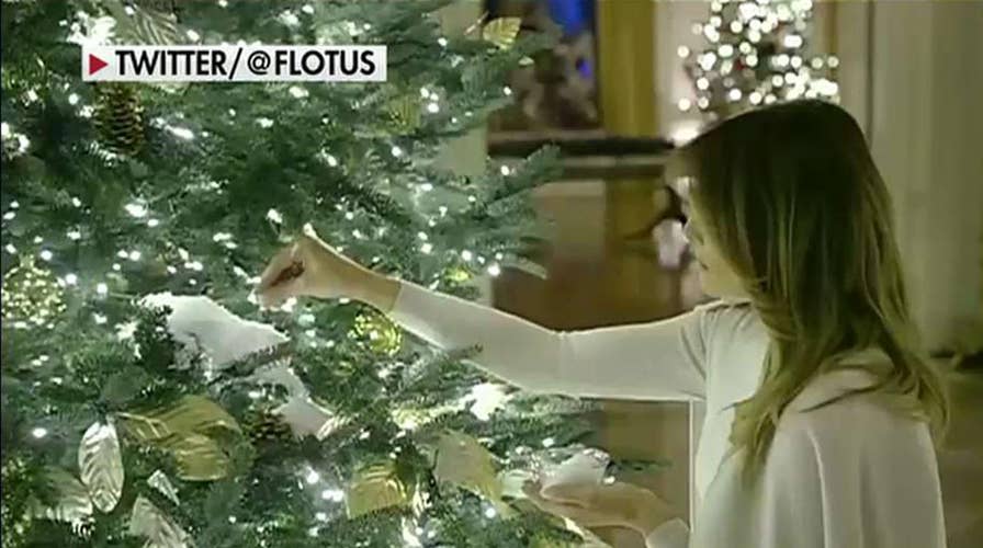 Melania Trump unveils Christmas decorations at the White House