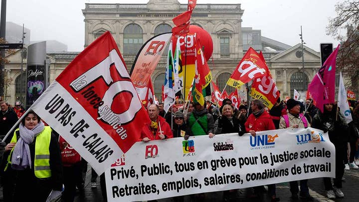 France pension strikes bring country's transportation system to a halt