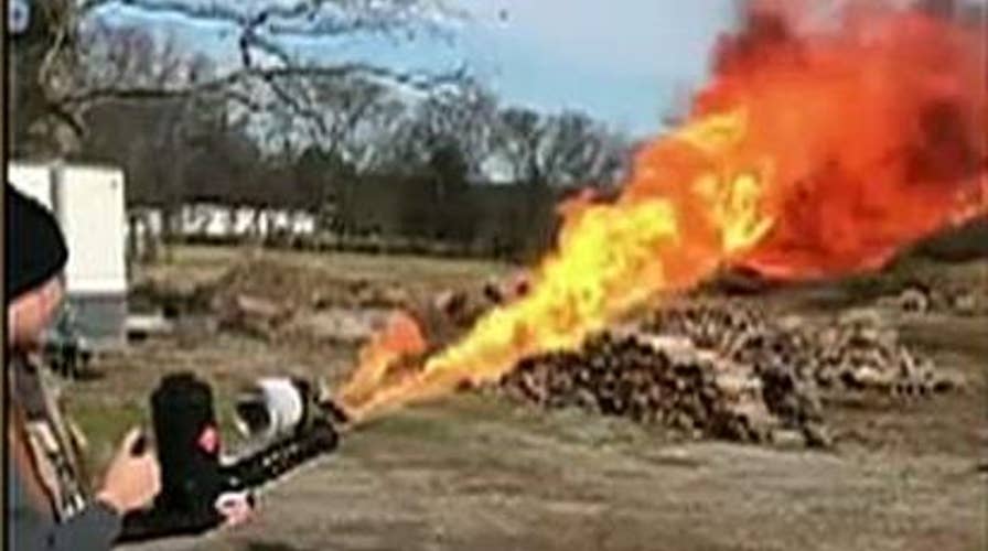 Daughter's Christmas gift goes viral after she buys her dad a flamethrower