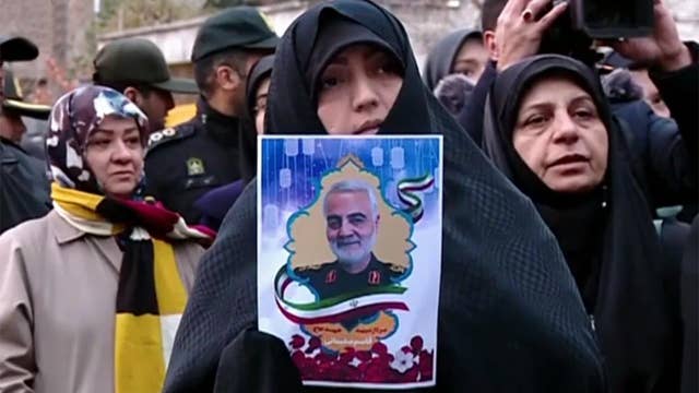 Protesters rally outside United Nations office in Tehran in response to killing of Soleimani 