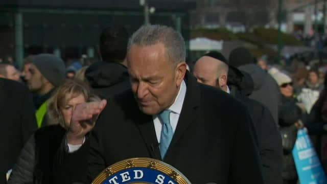 Chuck Schumer speaks at anti-Semitism rally in NYC