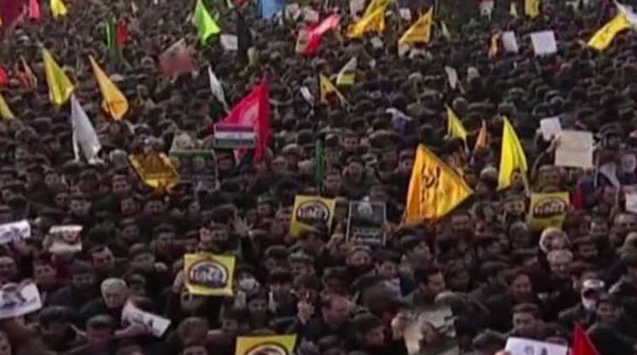 Members of Iranian parliament chant anti-American slogans in response to US killing of top general