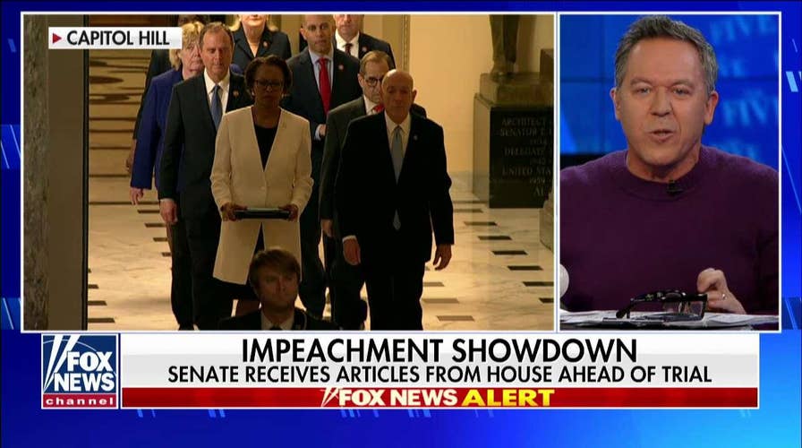 Greg Gutfeld: Democrats' Trump impeachment 'engrossment ceremony' like 'spackling a turd with gold paint'