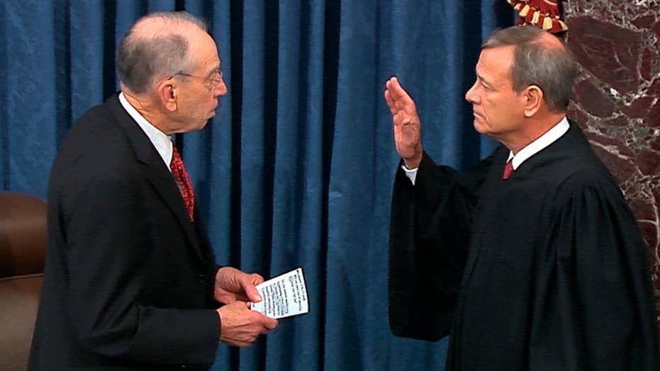 Image result for Trump impeachment: Senators sworn in for historic trial