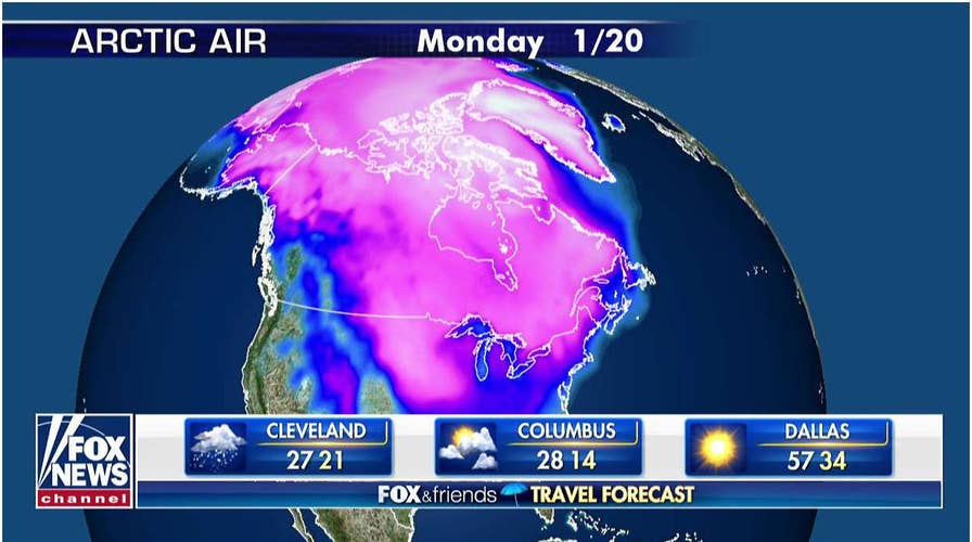 National forecast for Monday, January 20: Arctic blast retreats