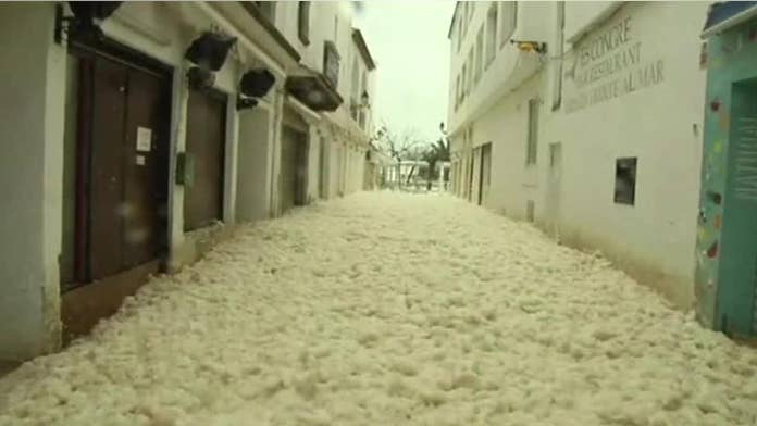 Sea Foam Floods Streets Of Spanish Town During Deadly Storm Fox News