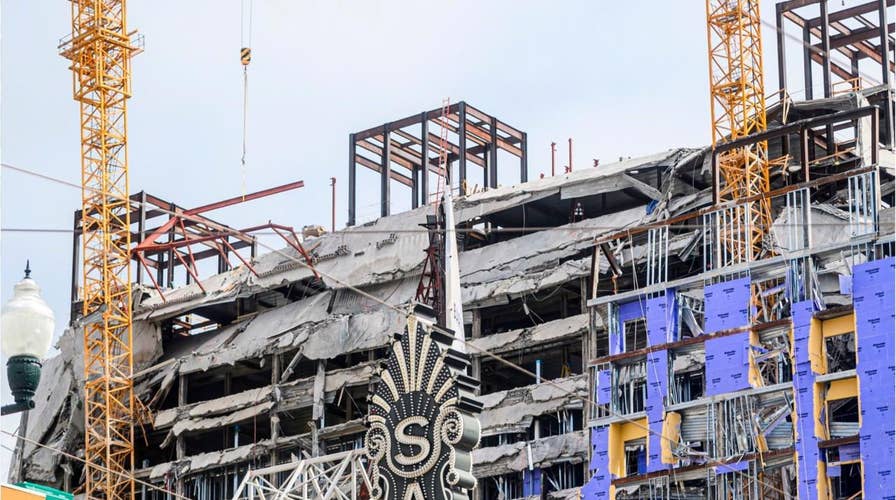 New Orleans Hard Rock Hotel dead construction worker's legs seen dangling off collapsed building