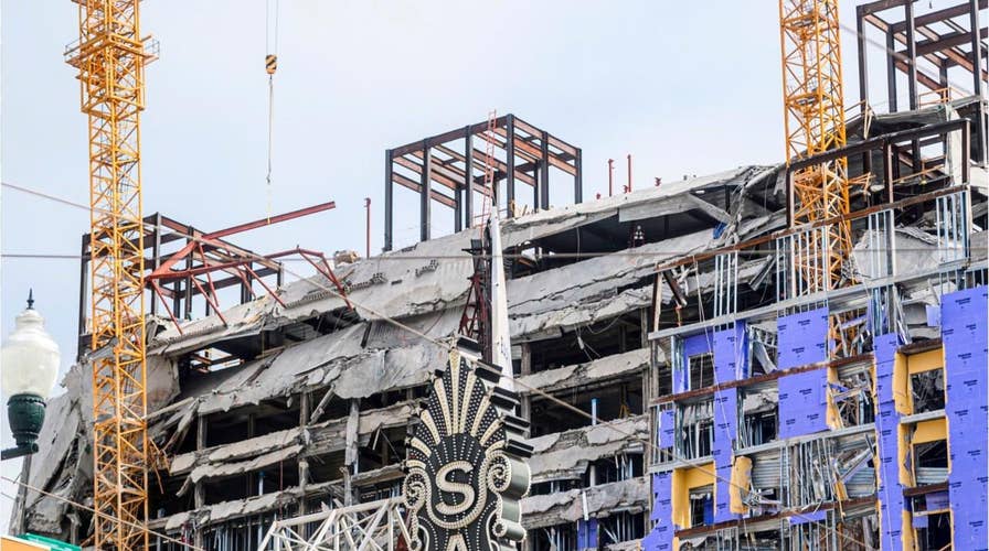 New Orleans Hard Rock Hotel dead construction worker's legs seen dangling off collapsed building