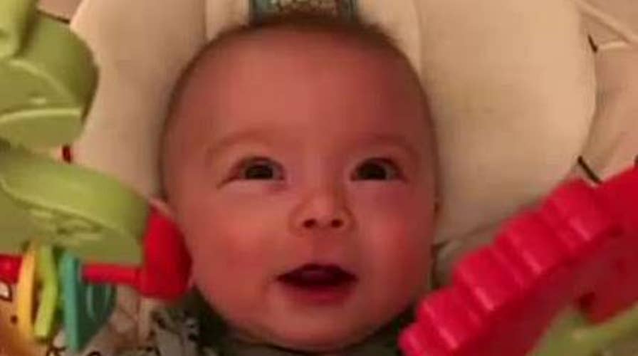Dad creates cover of 'Thunderstruck' with sounds his baby makes