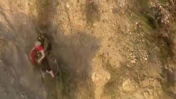 California hiker clings to cliffside by tree roots in video of dramatic rescue