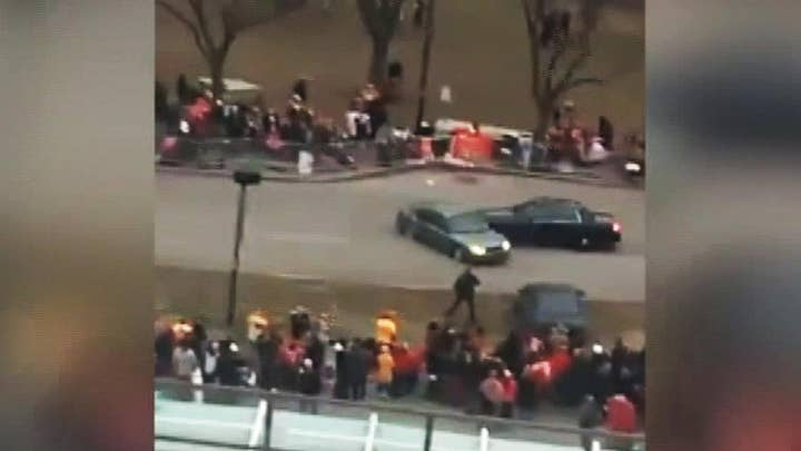 Pit maneuver used by police to stop vehicle headed towards Chiefs Kingdom Champions Parade