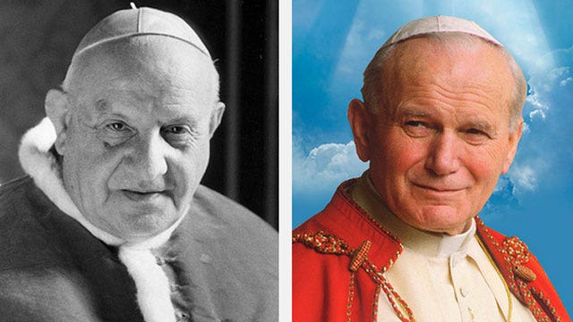 Popes John Paul II, John XXIII canonized