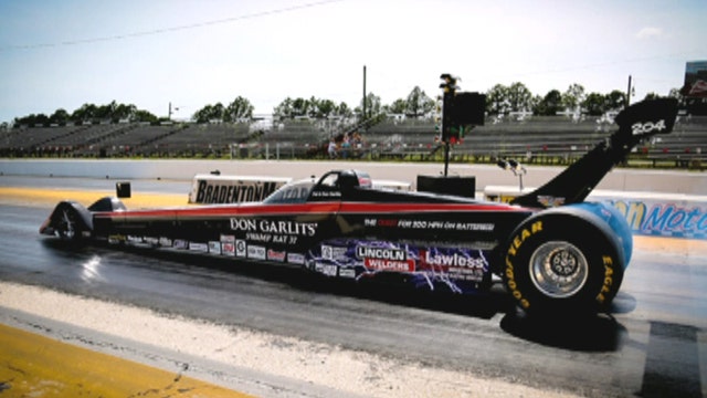 Don Garlits going for 200 mph in an electric car