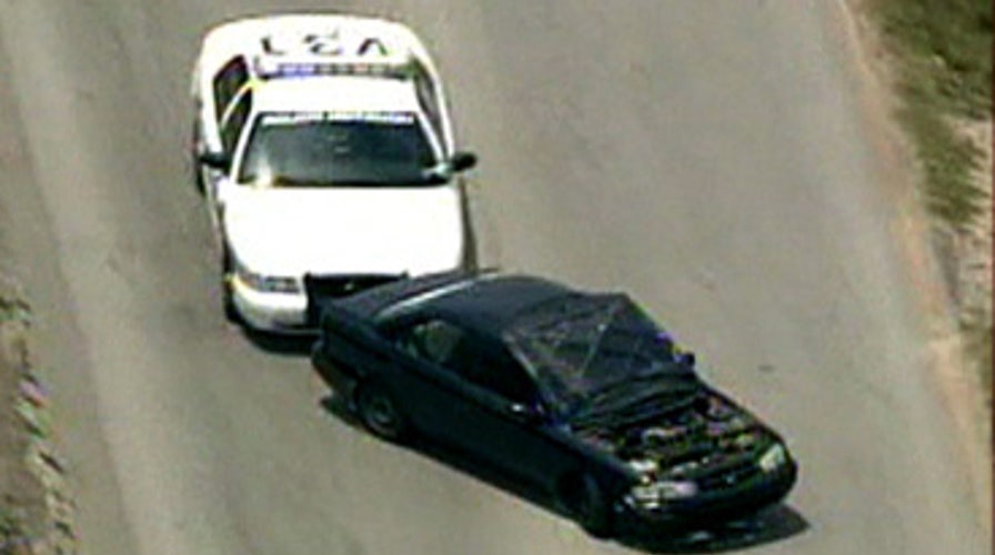 Crazy Car Chase With the Hood Up