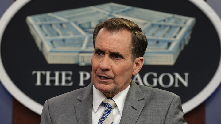 Pentagon Press Secretary John Kirby briefs the media