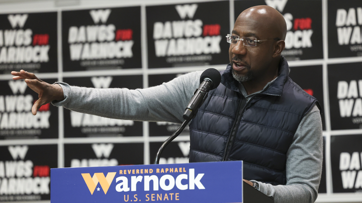 WATCH LIVE: GA Democrat Raphael Warnock holds election night party at campaign HQ