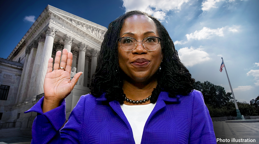Ketanji Brown Jackson is sworn in as the next Supreme Court Justice at the Supreme Court of the United States