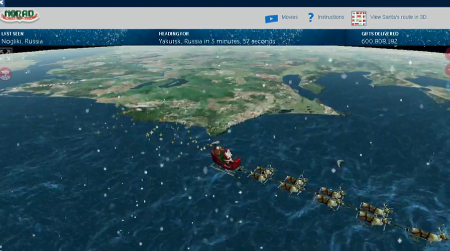 WATCH LIVE: Follow along as NORAD monitors Santa's worldwide excursion