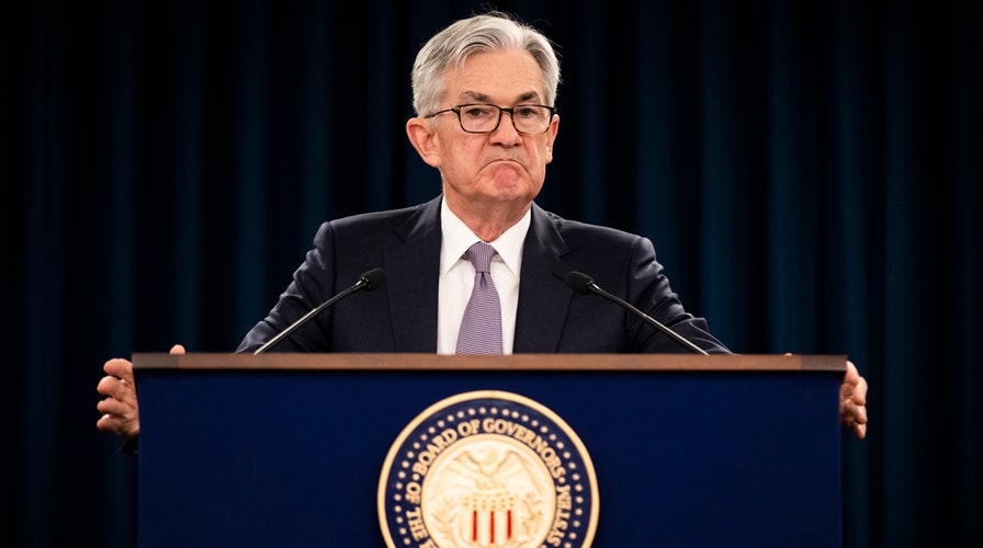Fed Chair Jerome Powell holds a press conference following the Federal Reserve's Open Market Committee meeting
