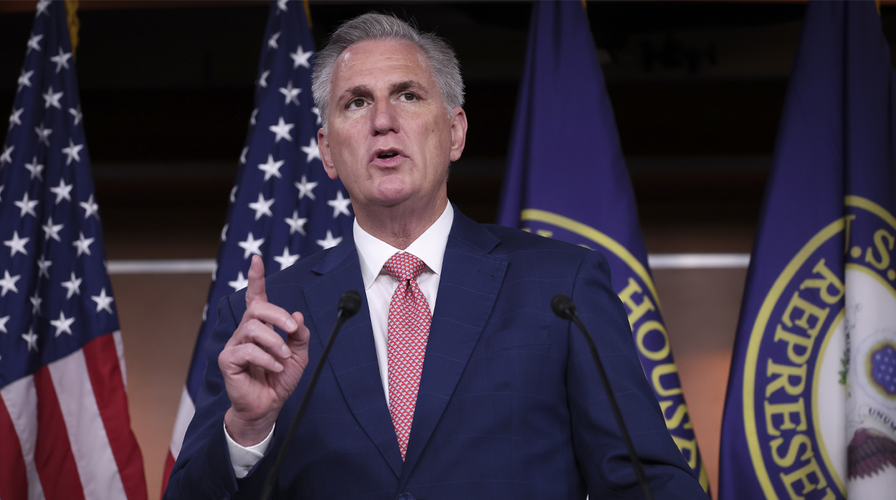 House Republican leader Kevin McCarthy delivers remarks ahead of Biden's 'Soul of the Nation' speech