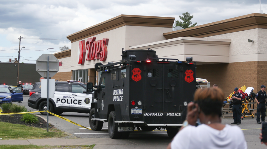 Officials in Buffalo, NY hold a briefing following a 'mass shooting' at a supermarket