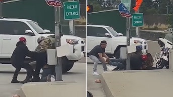 Good Samaritans jump into action to fight off irate man attacking California cop