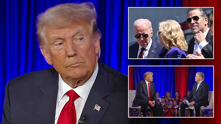 Trump rips system 'protecting' Biden family, latest 'witch hunts' and his GOP rivals at town hall
