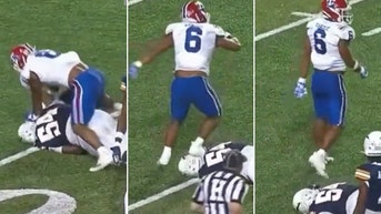 Punishment handed down for college football player who stomped on opponent's neck