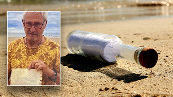 American child's message in a bottle turns up across the world decades later