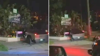 Video shows Tesla Cybertruck crash into iconic Beverly Hills Hotel sign