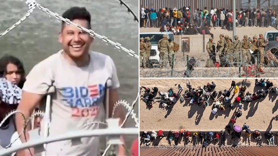 WATCH:Illegal migrant at US border explains why he's wearing Biden-Harris shirt