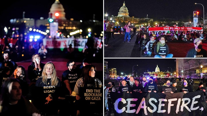 Pro-Palestinian protesters trying to block Biden's path to Capitol for State of the Union