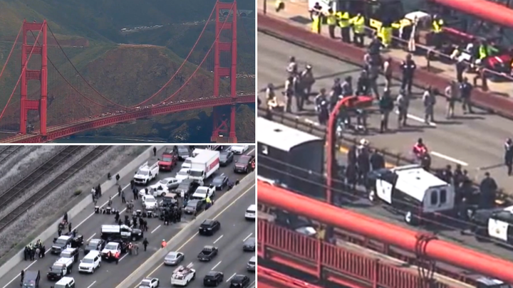 Anti-Israel agitators disrupt traffic on Golden Gate Bridge as protests spread in cities across US