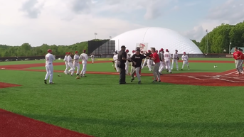 Tournament baseball game ends in controversy after game-tying home run waved off