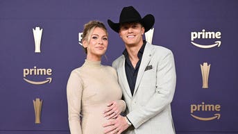 Parker McCollum's wife Hallie Ray Light shows off baby bump on ACM red carpet